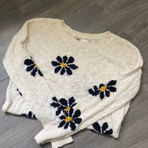 90s Grunge Style Daisy Knit Pullover